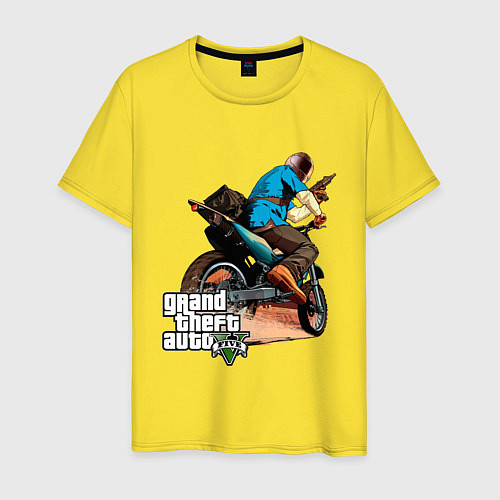 Мужская футболка GTA 5: Motorbuster / Желтый – фото 1