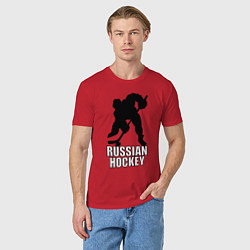 Футболка хлопковая мужская Russian Black Hockey, цвет: красный — фото 2