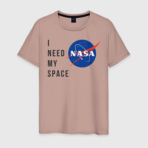 Мужская футболка Nasa i need my space / Пыльно-розовый – фото 1