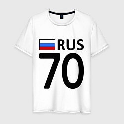 Футболка хлопковая мужская RUS 70, цвет: белый