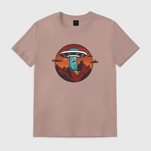 Мужская футболка Abduction UFO / Пыльно-розовый – фото 1