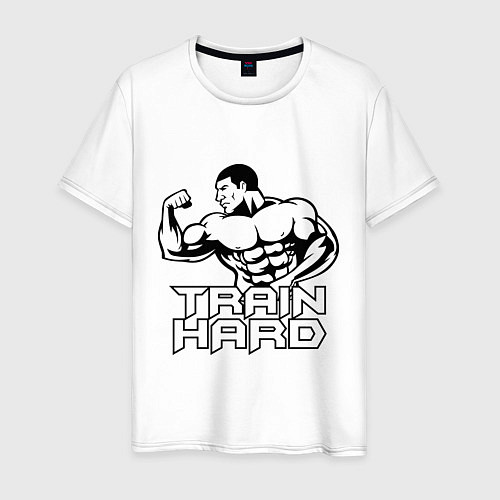 Мужская футболка Train hard / Белый – фото 1