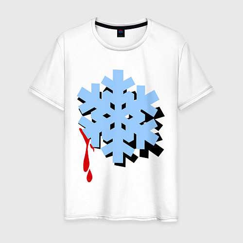 Мужская футболка Снежинка ниндзя (сюрикен) / Белый – фото 1