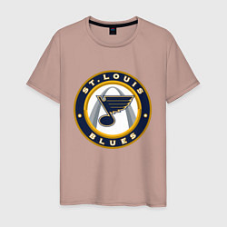 Футболка хлопковая мужская St Louis Blues, цвет: пыльно-розовый