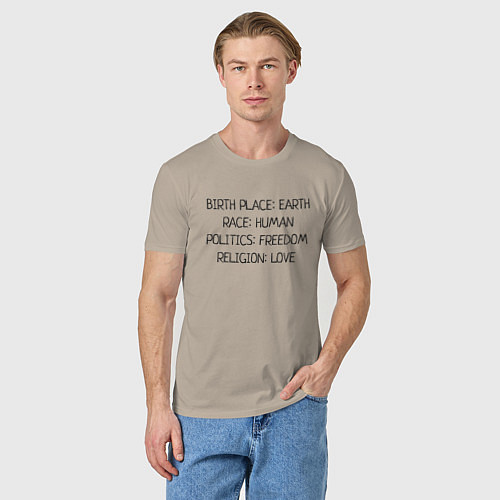 Мужская футболка Profile человека / Миндальный – фото 3