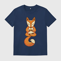 Мужская футболка Лисенок занимается йогой