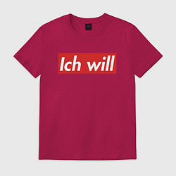 Футболка хлопковая мужская Ich will, цвет: маджента