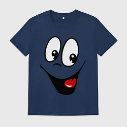 Футболка хлопковая мужская Заразительная улыбка, цвет: тёмно-синий
