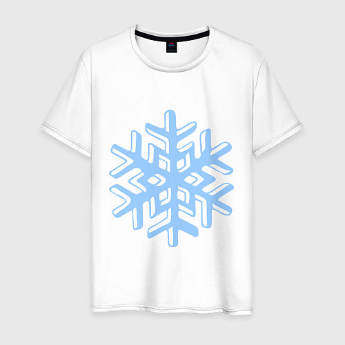 Мужская футболка Объемная снежинка / Белый – фото 1