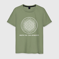 Футболка хлопковая мужская BRING ME THE HORIZON, цвет: авокадо