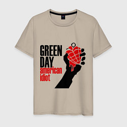 Футболка хлопковая мужская Green Day: American idiot, цвет: миндальный