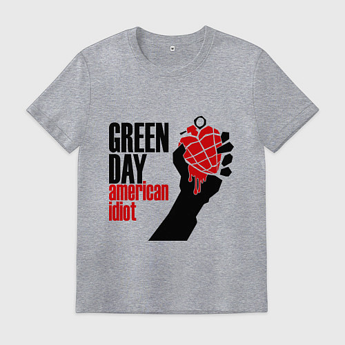Мужская футболка Green Day: American idiot / Меланж – фото 1