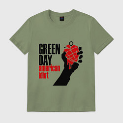 Футболка хлопковая мужская Green Day: American idiot, цвет: авокадо