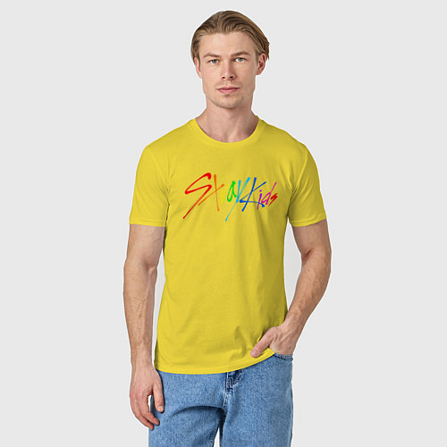 Мужская футболка STRAY KIDS АВТОГРАФЫ / Желтый – фото 3