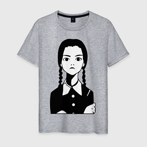Мужская футболка Wednesday Addams / Меланж – фото 1