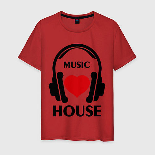 Мужская футболка House Music is Love / Красный – фото 1