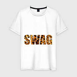 Футболка хлопковая мужская SWAG Leopard, цвет: белый