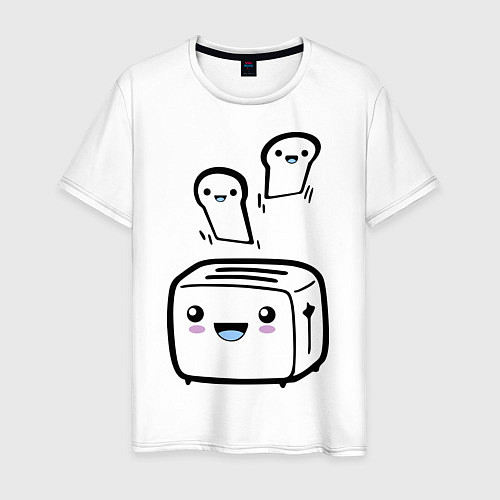 Мужская футболка Позитивный тостер / Белый – фото 1