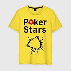 Футболка хлопковая мужская Poker Stars, цвет: желтый