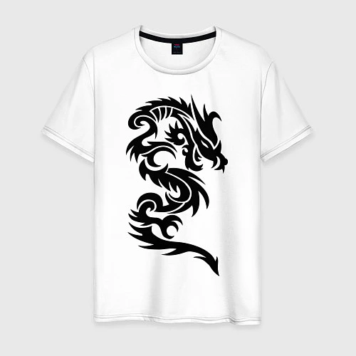 Мужская футболка Дракон узор / Белый – фото 1