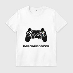 Футболка хлопковая мужская Rapgameobzor, цвет: белый