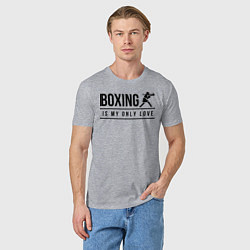 Футболка хлопковая мужская Boxing life, цвет: меланж — фото 2