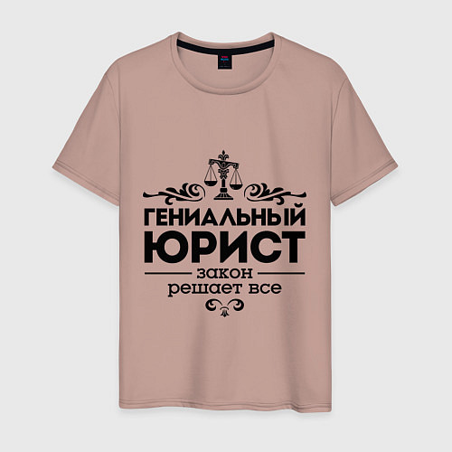 Мужская футболка Гениальный юрист / Пыльно-розовый – фото 1