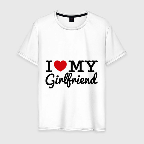 Мужская футболка I love my girlfriend / Белый – фото 1