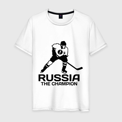 Мужская футболка Russia: Hockey Champion / Белый – фото 1