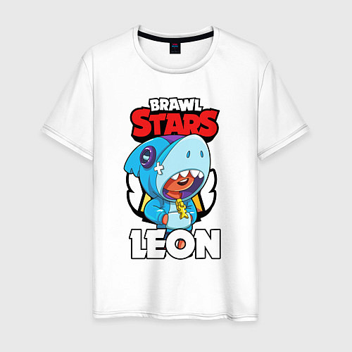 Мужская футболка BRAWL STARS LEON SHARK / Белый – фото 1