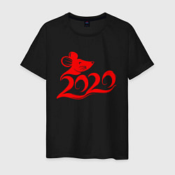 Футболка хлопковая мужская Год крысы 2020, цвет: черный