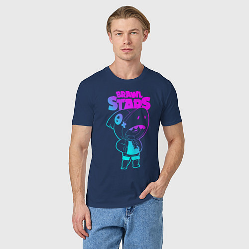 Мужская футболка Brawl Stars LEON / Тёмно-синий – фото 3