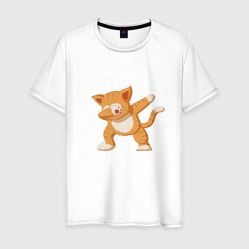 Мужская футболка Cat Dabbing / Белый – фото 1