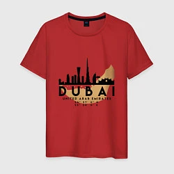 Футболка хлопковая мужская ОАЭ Дубаи, цвет: красный