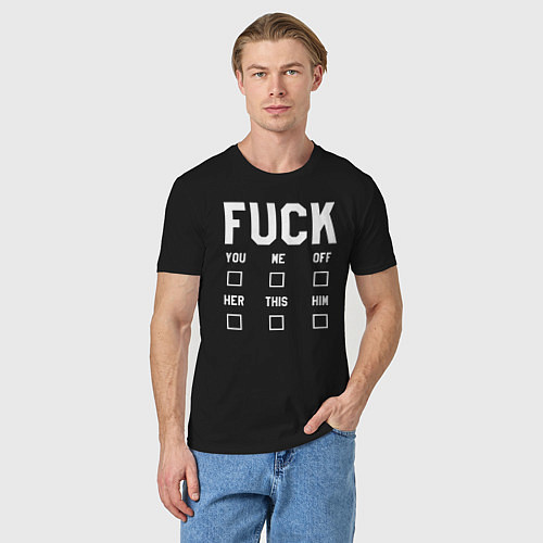 Мужская футболка Fuck тест / Черный – фото 3