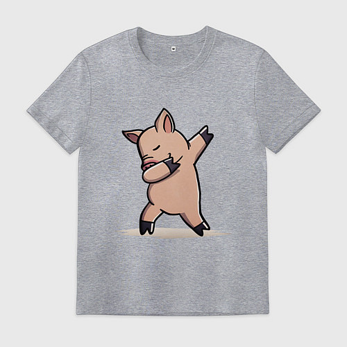 Мужская футболка Dabbing Pig / Меланж – фото 1