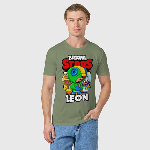 Мужская футболка BRAWL STARS LEON / Авокадо – фото 3