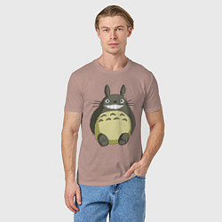 Футболка хлопковая мужская Тоторо, цвет: пыльно-розовый — фото 2