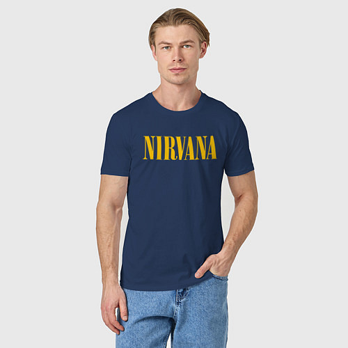 Мужская футболка NIRVANA / Тёмно-синий – фото 3