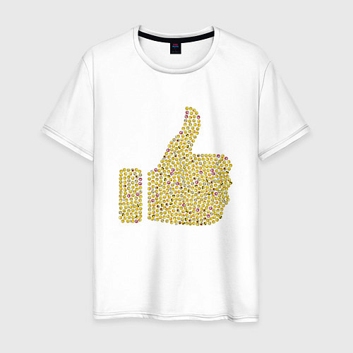 Мужская футболка Лайк из эмодзи / Белый – фото 1