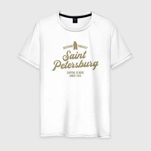 Мужская футболка Санкт-Петербург Gold Classic / Белый – фото 1