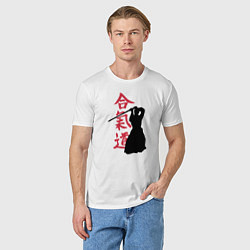 Футболка хлопковая мужская Айкидо, цвет: белый — фото 2