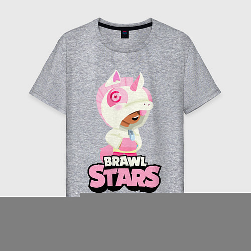 Мужская футболка Leon Unicorn Brawl Stars / Меланж – фото 1