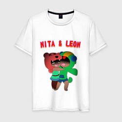 Футболка хлопковая мужская Nita & Leon, цвет: белый