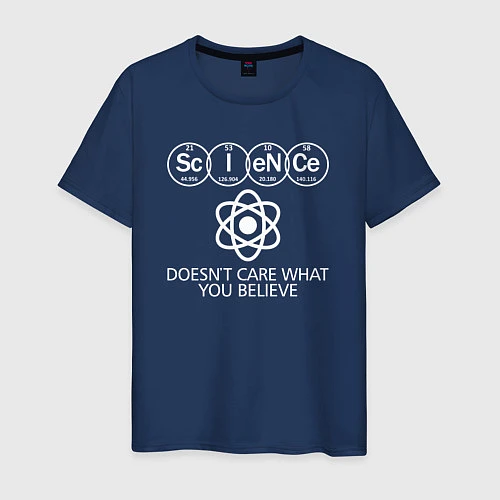 Мужская футболка Science / Тёмно-синий – фото 1