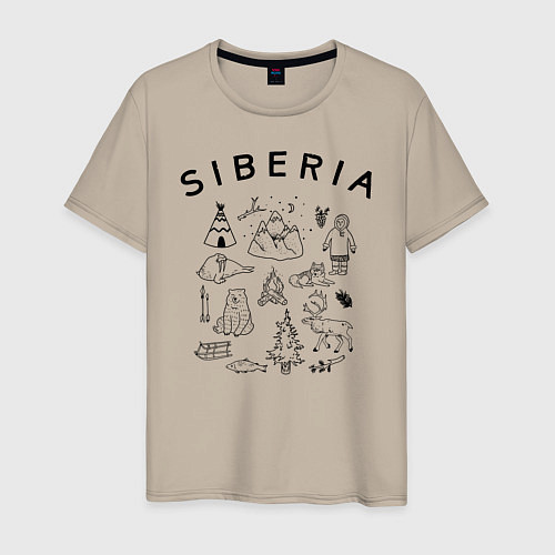Мужская футболка Siberia / Миндальный – фото 1