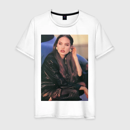 Мужская футболка Анджелина Джоли / Белый – фото 1