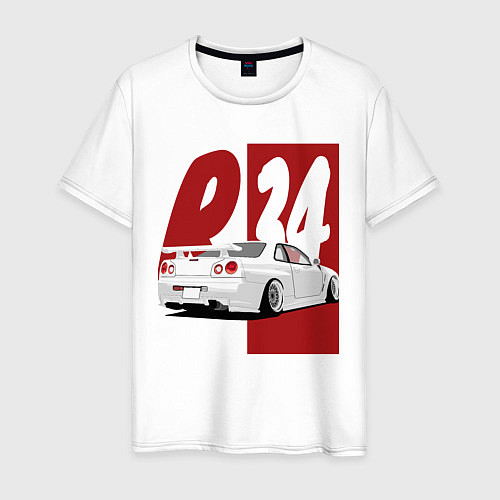 Мужская футболка Drift Cars Nissan Skyline R34 / Белый – фото 1
