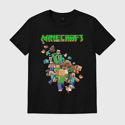 Футболка хлопковая мужская Minecraft, цвет: черный