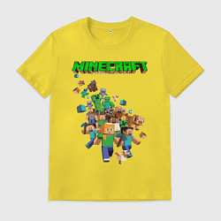 Футболка хлопковая мужская Minecraft, цвет: желтый